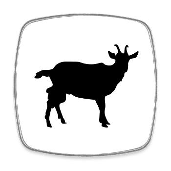 Goat Silhouette - Square fridge magnet - white - Front