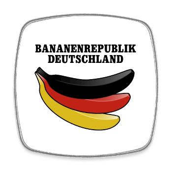 Bananenrepublik Deutschland Satire - Viereckiger Kühlschrankmagnet - Weiß - Vorne