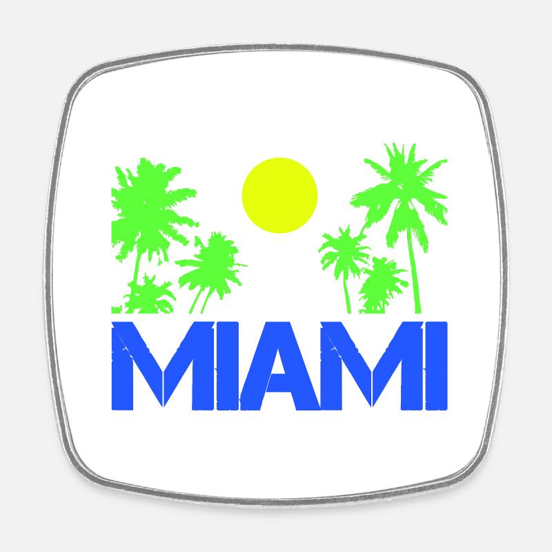 Miami - Square fridge magnet - white