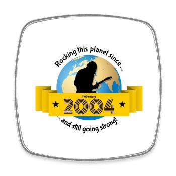 20. Geburtstag Rocking this planet since 02/2004 - Viereckiger Kühlschrankmagnet - Weiß - Vorne