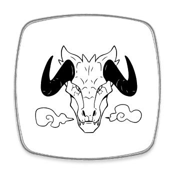 Fuming Dragon Head - Square fridge magnet - white - Front