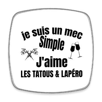 tatous et apéro - Magnet carré - blanc - Devant