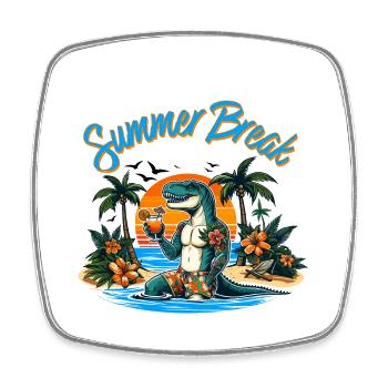 Summer Break - Viereckiger Kühlschrankmagnet - Weiß - Vorne