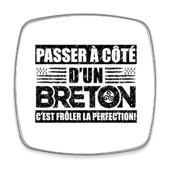 Passer À Côte D'Un Breton,bretons,bretagne,rétro - Magnet carré - blanc - Devant