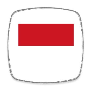 Flagge von Monaco / Drapeau Monaco - Viereckiger Kühlschrankmagnet - Weiß - Vorne