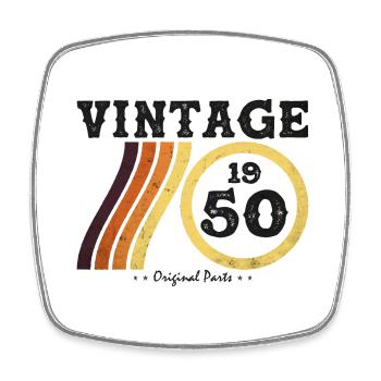 Vintage 1950 - Classic Limited Edition Retro 74 - Square fridge magnet - white - Front