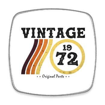 Limited Edition Vintage 1972 - Classic Retro 52 - Square fridge magnet - white - Front
