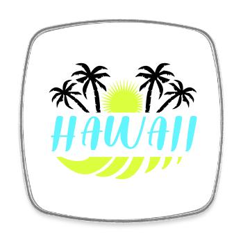 Hawaï - Magnet carré - blanc - Devant
