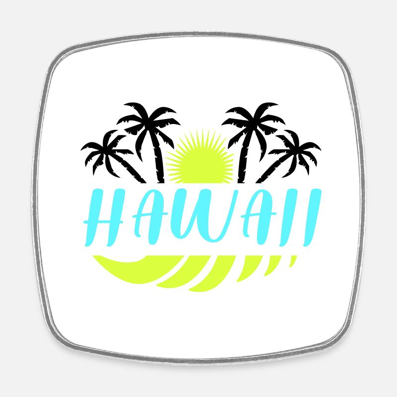 hawaii - Viereckiger Kühlschrankmagnet - Weiß