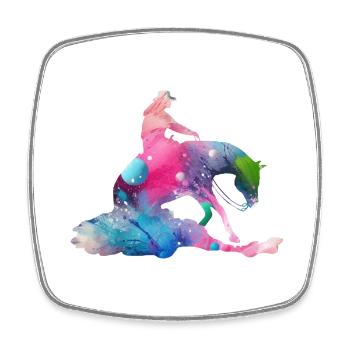 Pure Sliding Stop Silhouette Colorful - Square fridge magnet - white - Front