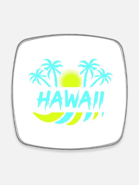 hawaii - Viereckiger Kühlschrankmagnet - Weiß