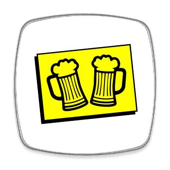 Bière Chope De Bière Symbole Booze Verre À Bière - Magnet carré - blanc - Devant