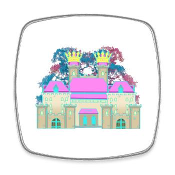 Castle Castle Crown Fortress Knight King - Square fridge magnet - white - Front