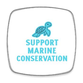 Marine Conservation. - Square fridge magnet - white - Front
