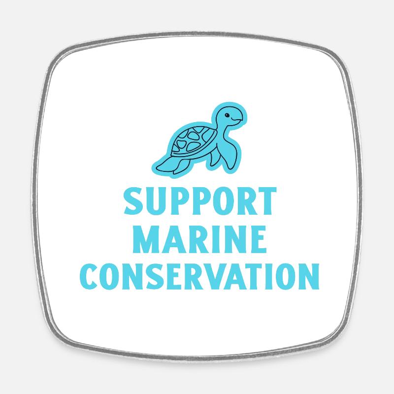 Marine Conservation. - Square fridge magnet - white