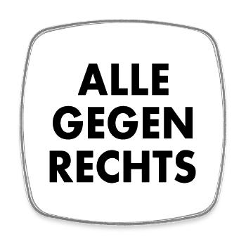 Alle gegen rechts - Viereckiger Kühlschrankmagnet - Weiß - Vorne