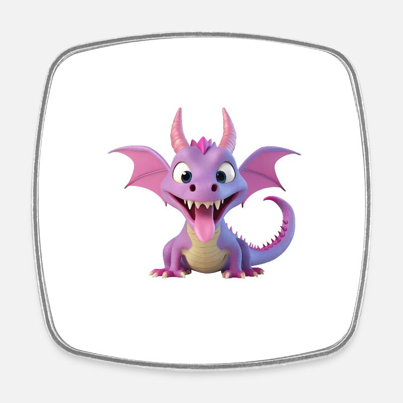 Who says a monster doesn't look cute? - Square fridge magnet - white