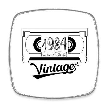 1984 Vintage Born Retro Vintage Anniversary - Square fridge magnet - white - Front