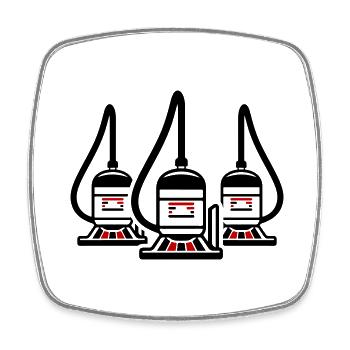 Staubsauger Symbol Cleaning - Viereckiger Kühlschrankmagnet - Weiß - Vorne