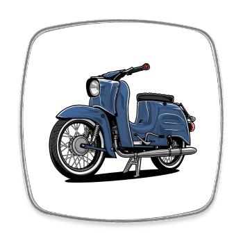 Hirondelle (bleu pâle) // Illustration - Magnet carré - blanc - Devant