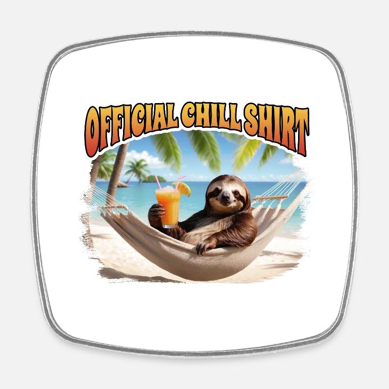 Official Chill Shirt - Square fridge magnet - white