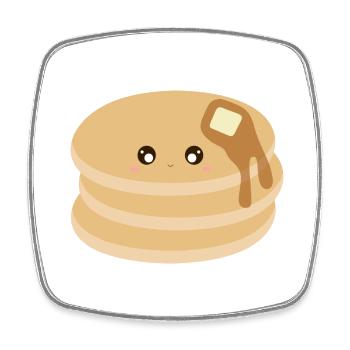 Kawaii-Pfannkuchen - Viereckiger Kühlschrankmagnet - Weiß - Vorne
