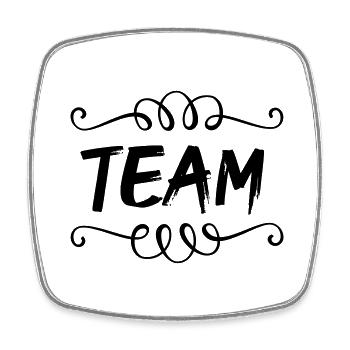 Team 1 - Square fridge magnet - white - Front