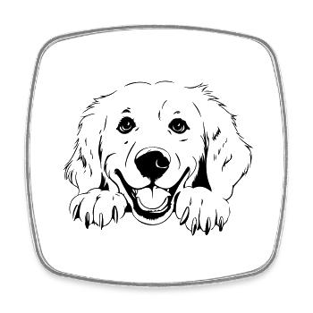 Golden Retriever - Square fridge magnet - white - Front
