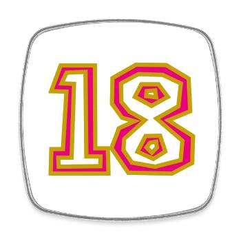 18 - Square fridge magnet - white - Front