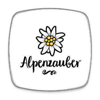 Edelweiss Blümchen Alpenzauber - Viereckiger Kühlschrankmagnet - Weiß - Vorne