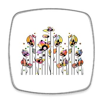 Flowers - Square fridge magnet - white - Front