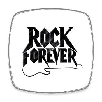 rock forever - Square fridge magnet - white - Front