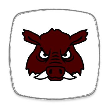 Böse Wildsau Wildschwein Gefährlich Comic Schwein - Viereckiger Kühlschrankmagnet - Weiß - Vorne