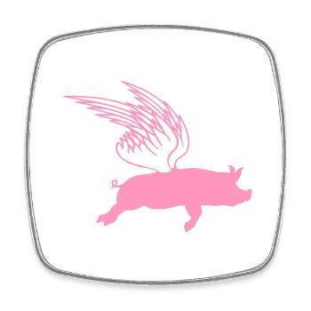 When Flying Wings Flying Pigs Can Fly - Square fridge magnet - white - Front