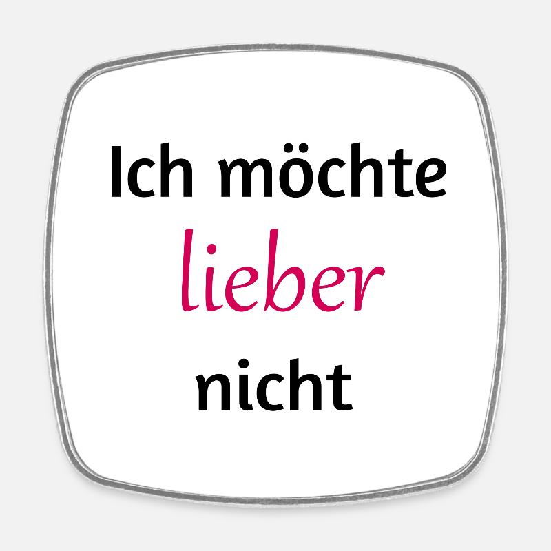 I'd rather not - Square fridge magnet - white