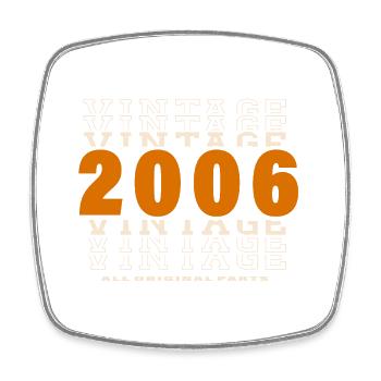 2006: Vintage - 18th Anniversary - Square fridge magnet - white - Front