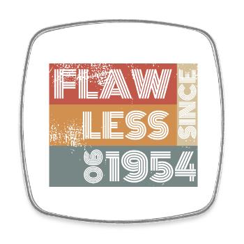 70. Geburtstag Flawless since 06/1954 - Viereckiger Kühlschrankmagnet - Weiß - Vorne