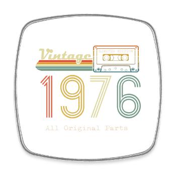 1976 Original 1976 Vintage Vintage Retro Jahrestag - Viereckiger Kühlschrankmagnet - Weiß - Vorne