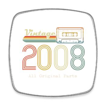 2008 Original 2008 Vintage Vintage rétro anniversa - Magnet carré - blanc - Devant