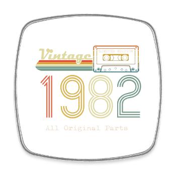 1982 Original 1982 Vintage Vintage rétro anniversa - Magnet carré - blanc - Devant