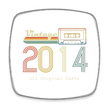 2014 Original 2014 Vintage Vintage rétro anniversa - Magnet carré - blanc - Devant