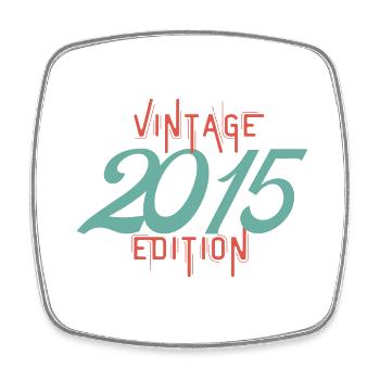 Vintage 2015 edition - Magnet carré - blanc - Devant