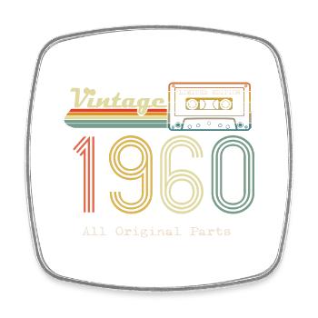1960 Original 1960's Vintage Vintage Retro anniversa - Square fridge magnet - white - Front