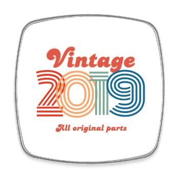 Vintage 2019 edition - Square fridge magnet - white - Front