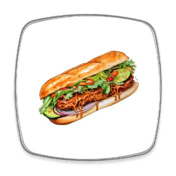 Banh Mi - Viereckiger Kühlschrankmagnet - Weiß - Vorne