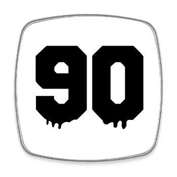 90 - Viereckiger Kühlschrankmagnet - Weiß - Vorne