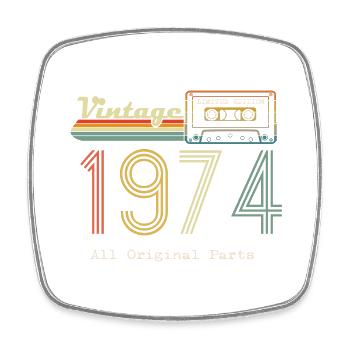 1974 Original 1974 Vintage Vintage rétro anniversa - Magnet carré - blanc - Devant