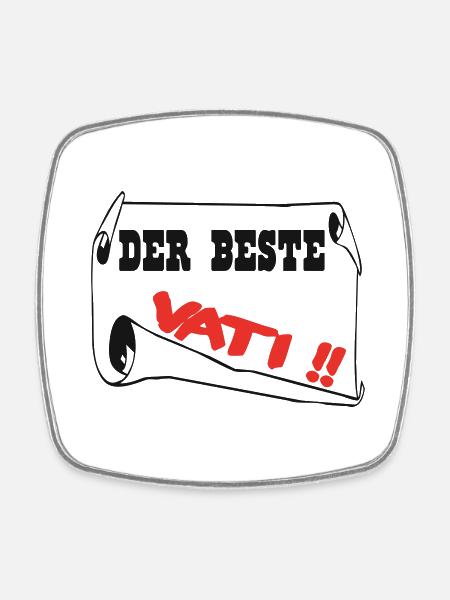 Der beste vati - Viereckiger Kühlschrankmagnet - Weiß