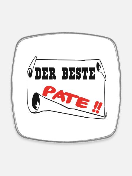 Der beste pate - Viereckiger Kühlschrankmagnet - Weiß