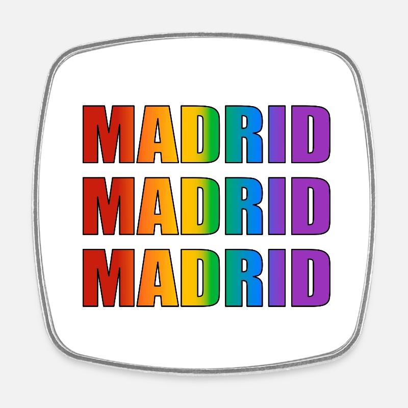 Madrid LGBTQ pride - Square fridge magnet - white